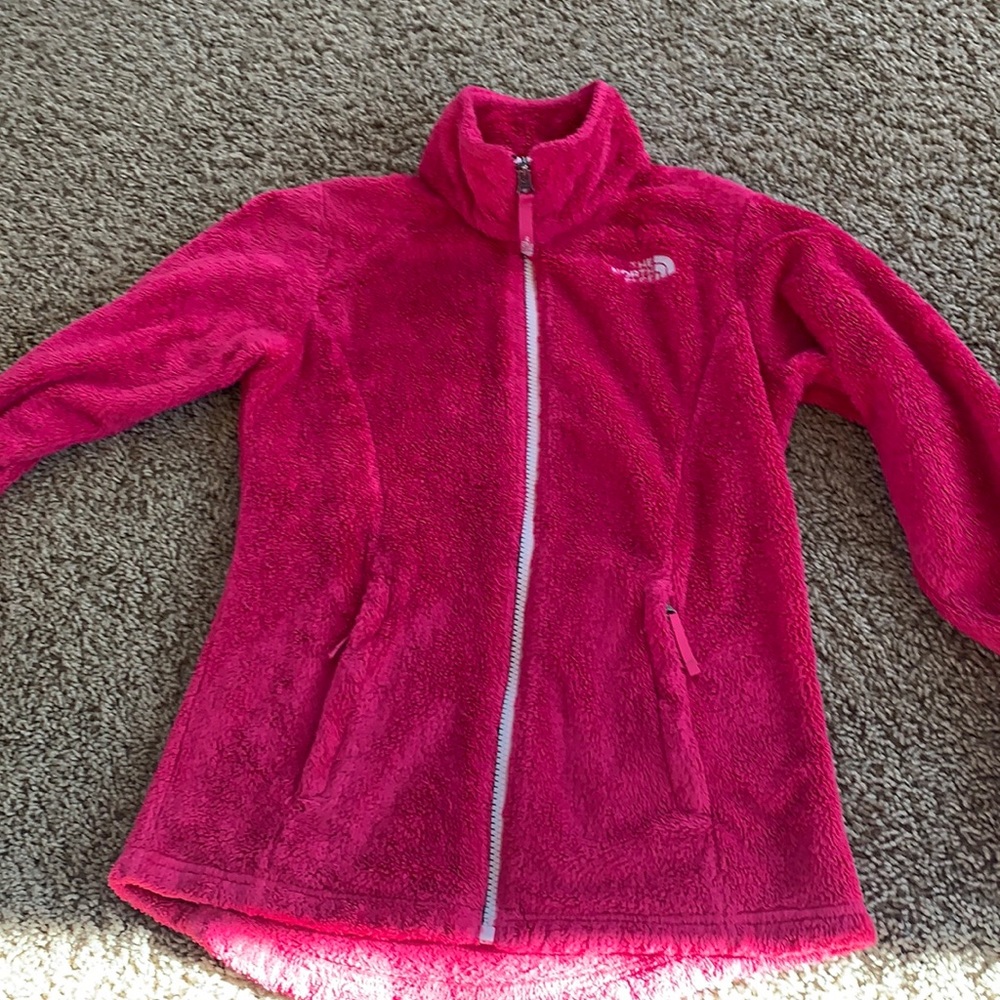 the north face hot pink jacket girls medium
